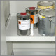 AF 400-30 armoire de sécurité pour liquides inflammables haute avec 1 porte et aménagement intérieur en inox